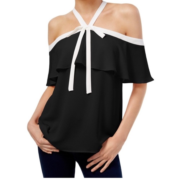 Vince Camuto Tops - NWT Vince Camuto Colorblock Halter Blouse XS